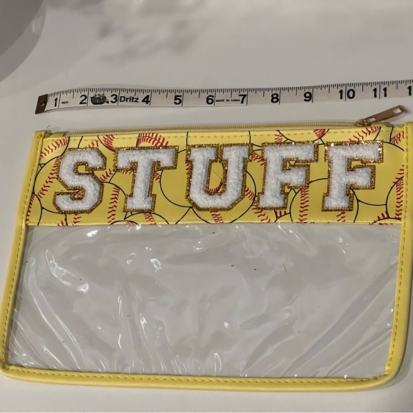 Softball clear zipper “STUFF” pouch - Picture 3 of 3